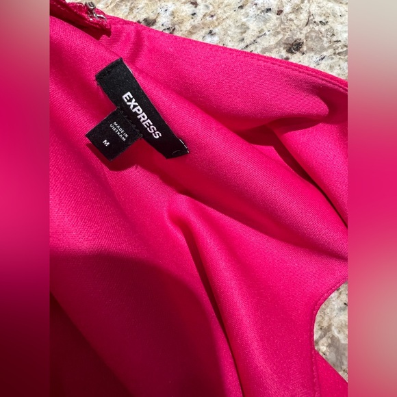 Express Wideleg V-Neck Pink Jumpsuit Medium - Picture 4 of 6